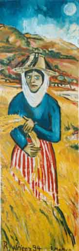  Woman in the grain - field Morocco